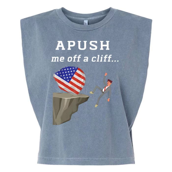 Apush Me Off A Cliff 2024 Ap Exam For Students Funny Trendy Garment-Dyed Women's Muscle Tee