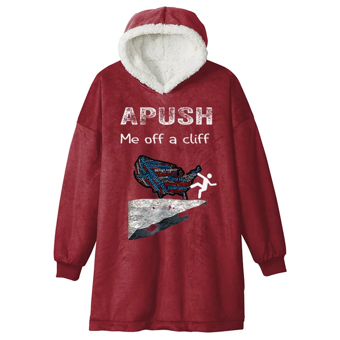 Apush Me Off A Cliff Funny Ap Us History Hooded Wearable Blanket