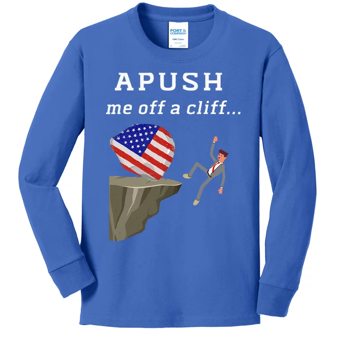 Apush Me Off A Cliff 2024 Ap Exam For Students Kids Long Sleeve Shirt