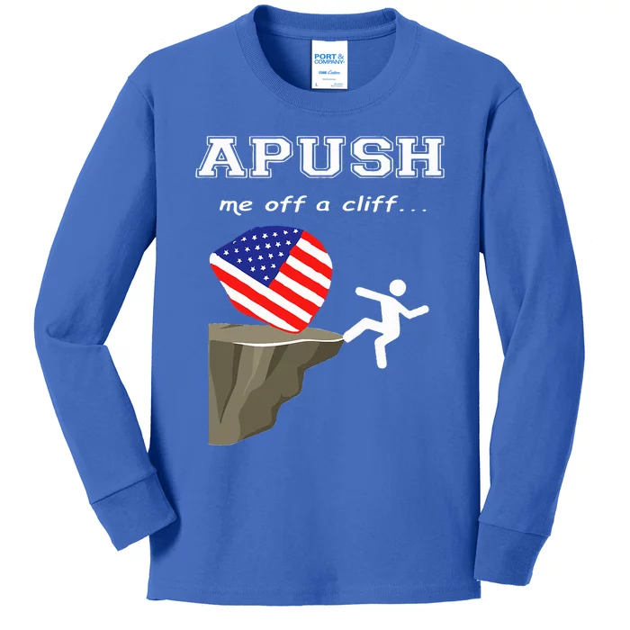 Apush Me Off A Cliff 2024 Ap Exam For Students Kids Long Sleeve Shirt