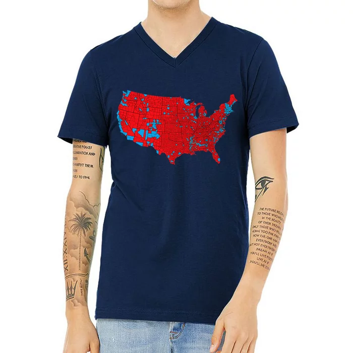 Accurate Map Of 2024 Election Results V-Neck T-Shirt