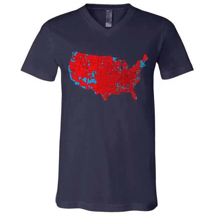 Accurate Map Of 2024 Election Results V-Neck T-Shirt