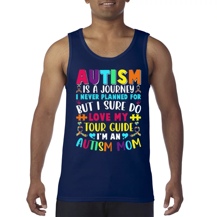 Autism Mom Outfit Autism Awareness Cute Autism Is A Journey Tank Top