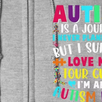 Autism Mom Outfit Autism Awareness Cute Autism Is A Journey Full Zip Hoodie