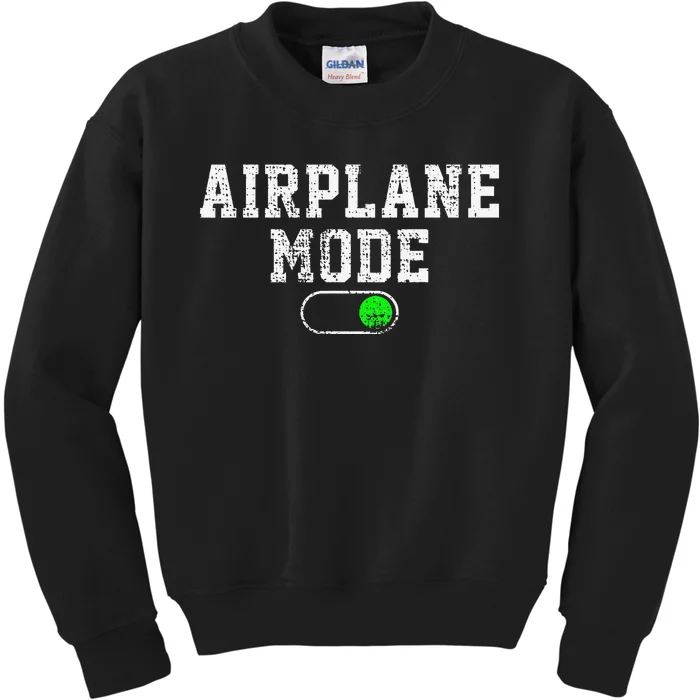 Airplane Mode On Vacation Summer Piolot Aviator Vintage Gift Kids Sweatshirt