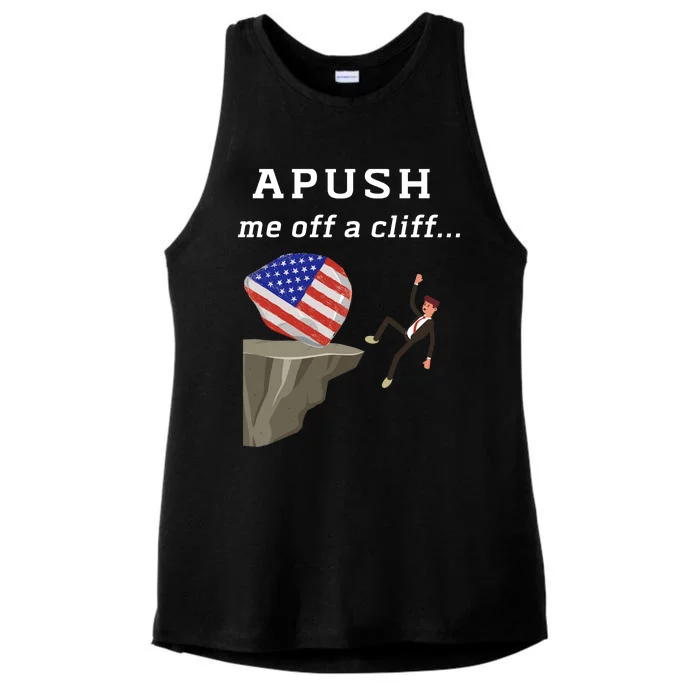 Apush Me Off A Cliff 2024 Ap Exam For Students Funny Trendy Ladies Tri-Blend Wicking Tank