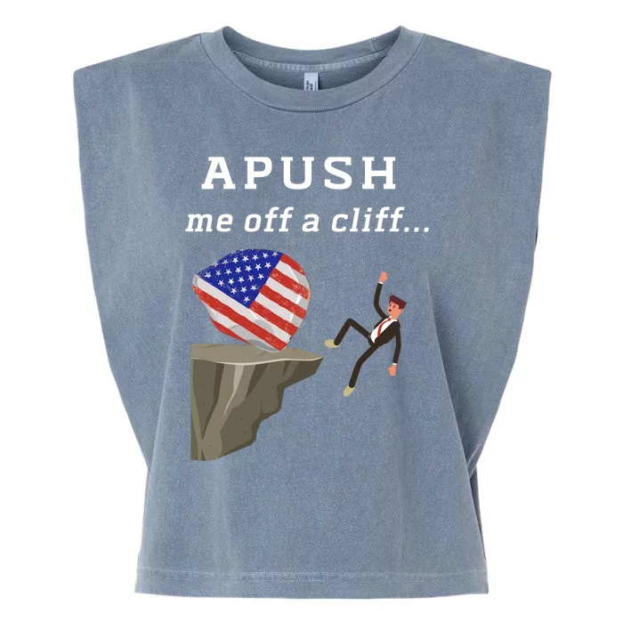 Apush Me Off A Cliff 2024 Ap Exam For Students Funny Trendy Garment-Dyed Women's Muscle Tee