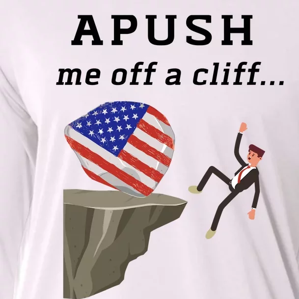 Apush Me Off A Cliff 2024 Ap Exam For Students Funny Trendy Cooling Performance Long Sleeve Crew