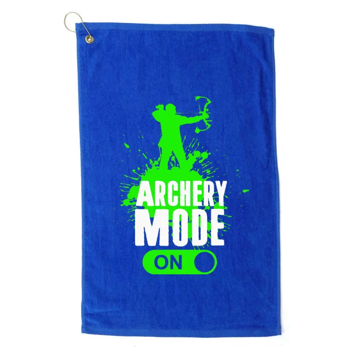 Archery Mode On Cool Hunting Bow Arrow Archer Gift Platinum Collection Golf Towel