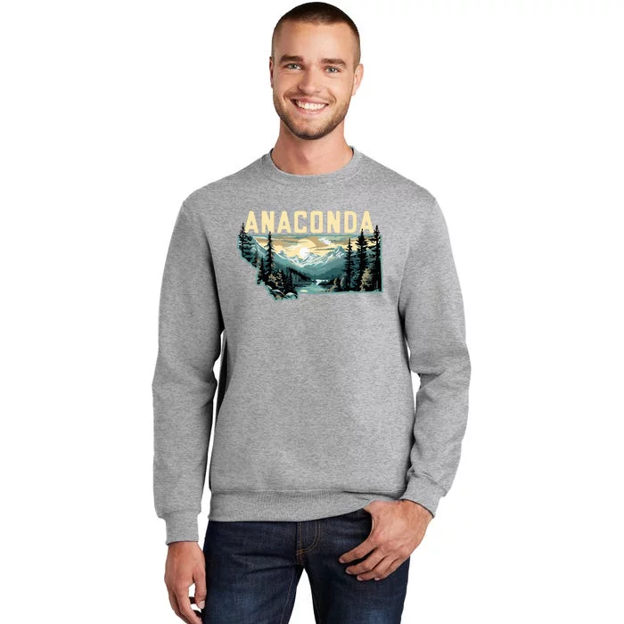 Anaconda Montana Outdoor Art Retro Hiking Tall Sweatshirt