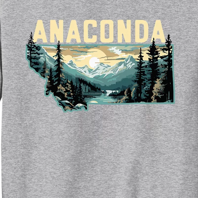 Anaconda Montana Outdoor Art Retro Hiking Tall Sweatshirt