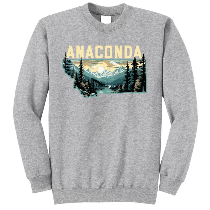 Anaconda Montana Outdoor Art Retro Hiking Tall Sweatshirt