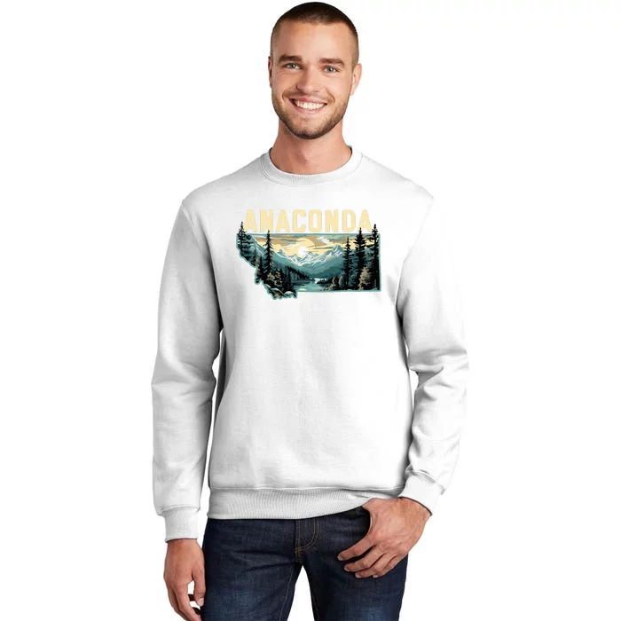 Anaconda Montana Outdoor Art Retro Hiking Sweatshirt