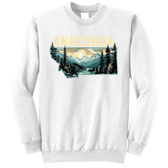 Anaconda Montana Outdoor Art Retro Hiking Sweatshirt