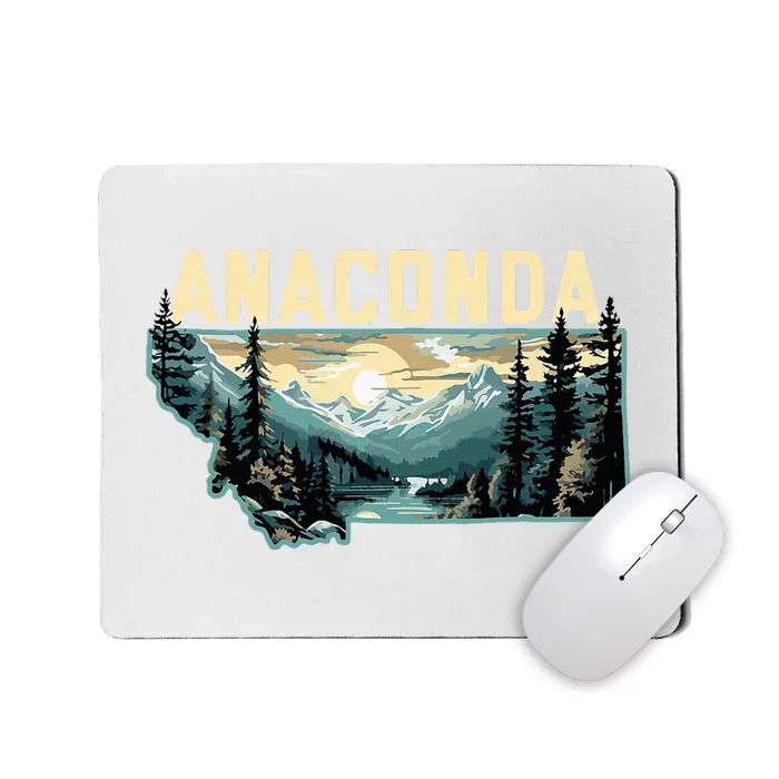 Anaconda Montana Outdoor Art Retro Hiking Mousepad