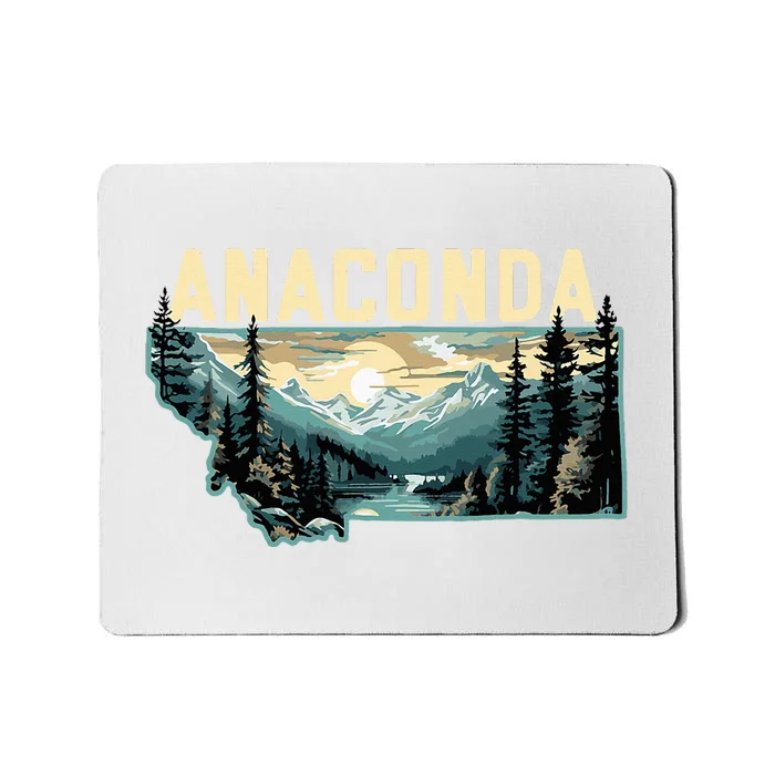 Anaconda Montana Outdoor Art Retro Hiking Mousepad