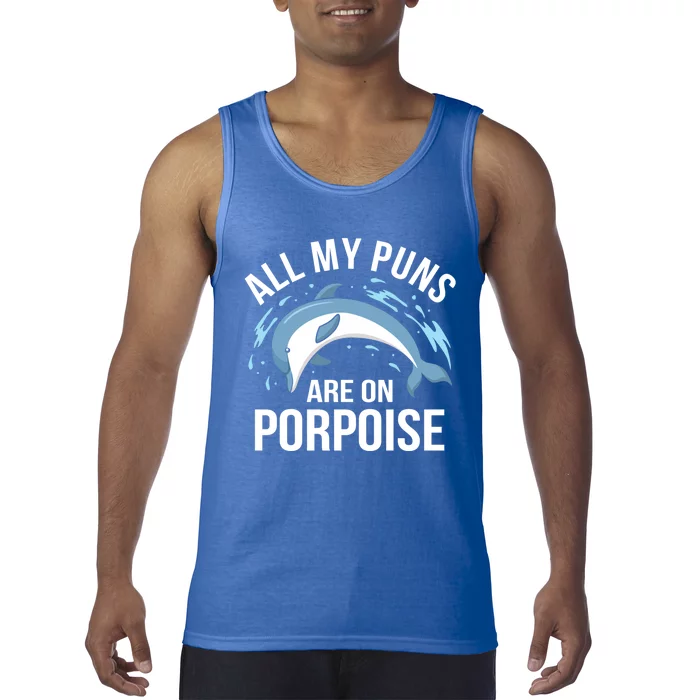 All My Puns Are On Porpoise Dolphin Sea Graphic Gift Tank Top