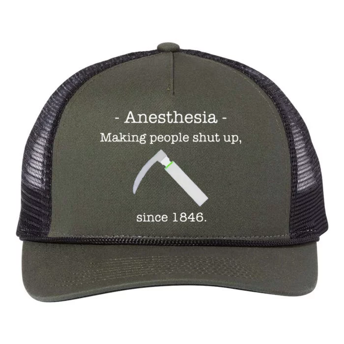 Anesthesia Making People Shut Up Since 1846 Retro Rope Trucker Hat Cap