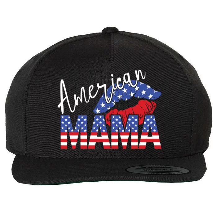 American Mama Patriotic Mothers Day Gift Wool Snapback Cap