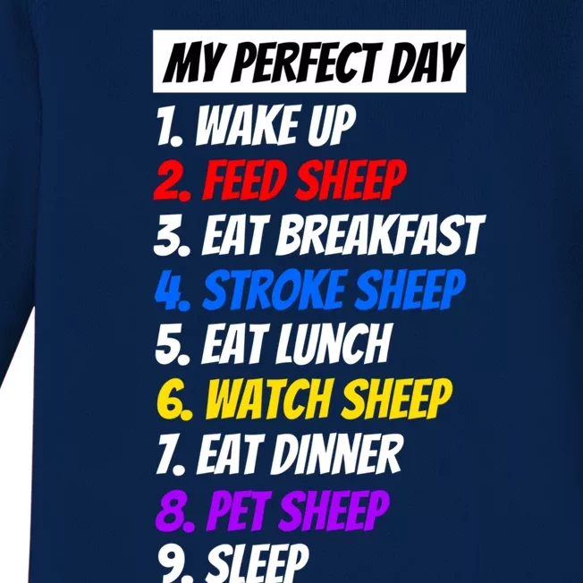 A My Perfect Day Design With A Sheep Twist Gift Baby Long Sleeve Bodysuit