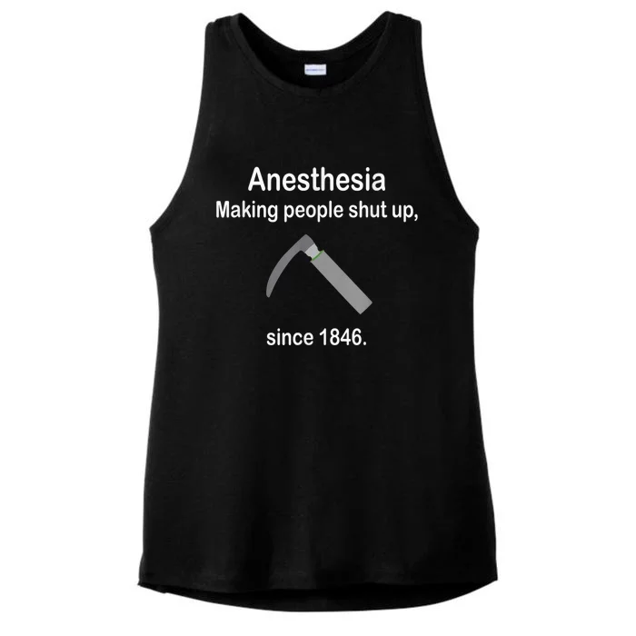 Anesthesia Making People Shut Up Since 1846 Funny Anesthesia Ladies Tri-Blend Wicking Tank