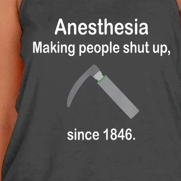 Anesthesia Making People Shut Up Since 1846 Funny Anesthesia Women's Knotted Racerback Tank