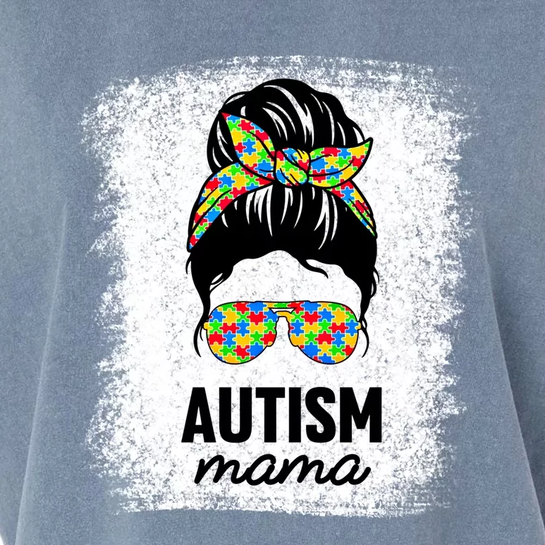 Autism Mama Puzzle Piece Autism Awareness Asd Autistic Mama Gift Garment-Dyed Women's Muscle Tee