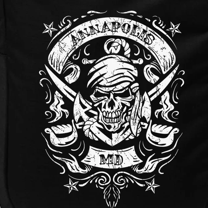 Annapolis Maryland Pirate Skull and Crossed Swords Design Impact Tech Backpack