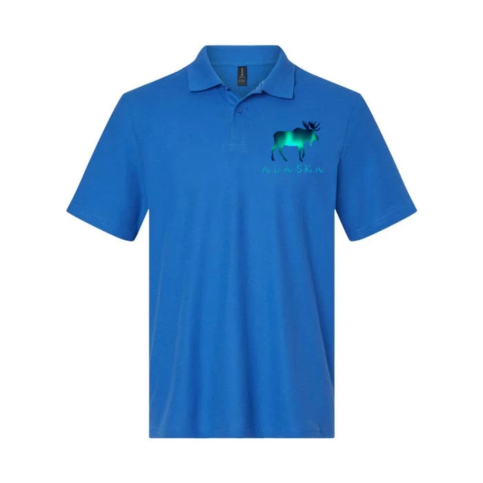 Alaska Moose Polar Lights Climate Change Gift Softstyle Adult Sport Polo