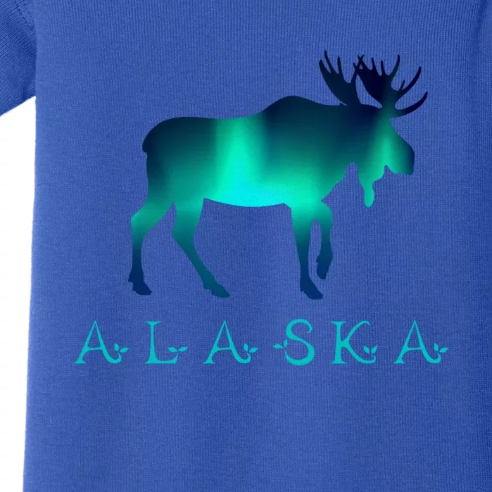 Alaska Moose Polar Lights Climate Change Gift Baby Bodysuit