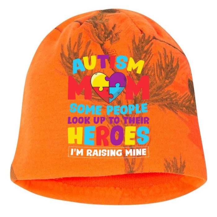 Autism Mom People Look Up Their Heroes Raising Mine Gift Kati - Camo Knit Beanie