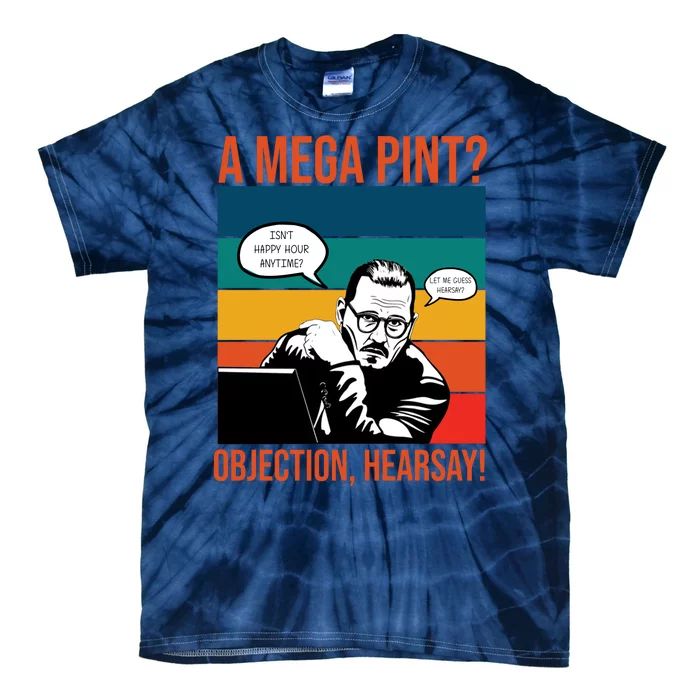 A Mega Pint Objection Hearsay Johnny Depp Retro Sunset Tie-Dye T-Shirt