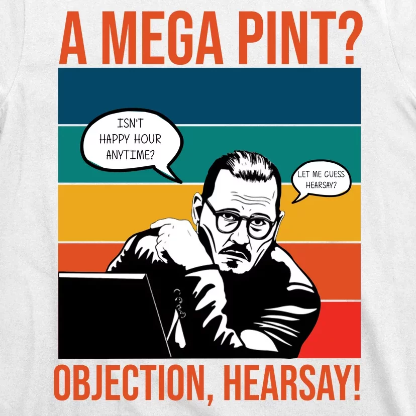 A Mega Pint Objection Hearsay Johnny Depp Retro Sunset T-Shirt