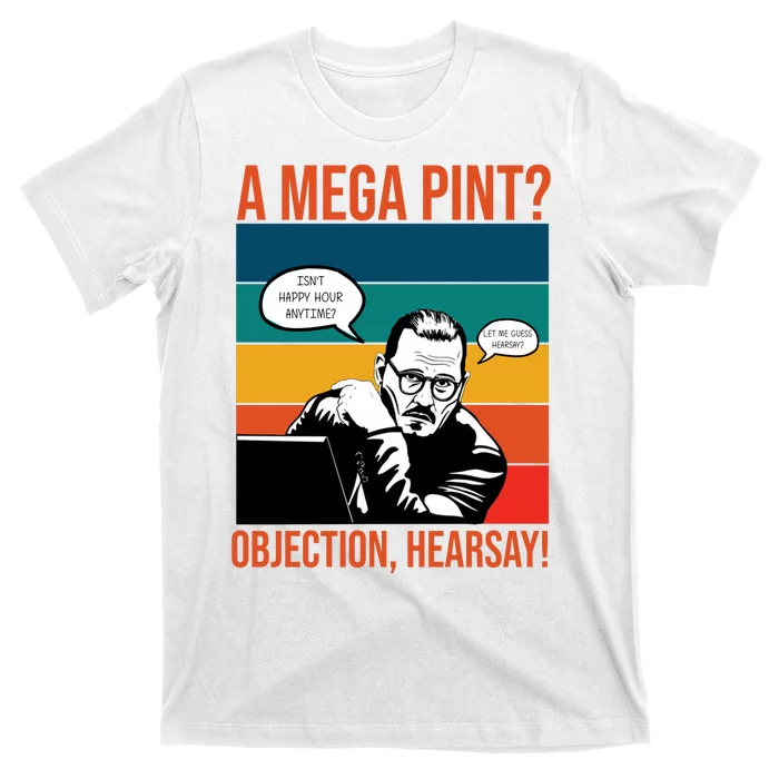 A Mega Pint Objection Hearsay Johnny Depp Retro Sunset T-Shirt