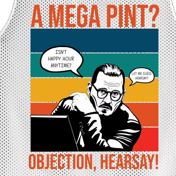 A Mega Pint Objection Hearsay Johnny Depp Retro Sunset Mesh Reversible Basketball Jersey Tank