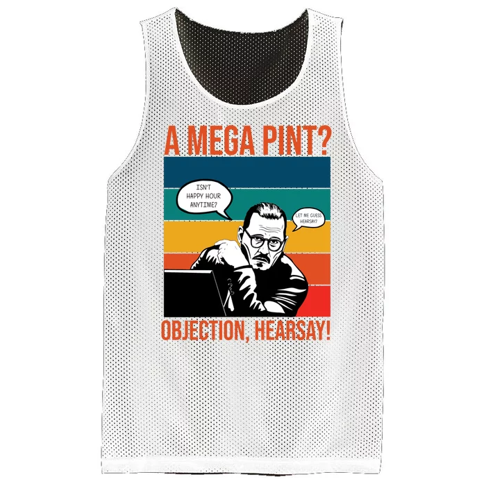 A Mega Pint Objection Hearsay Johnny Depp Retro Sunset Mesh Reversible Basketball Jersey Tank