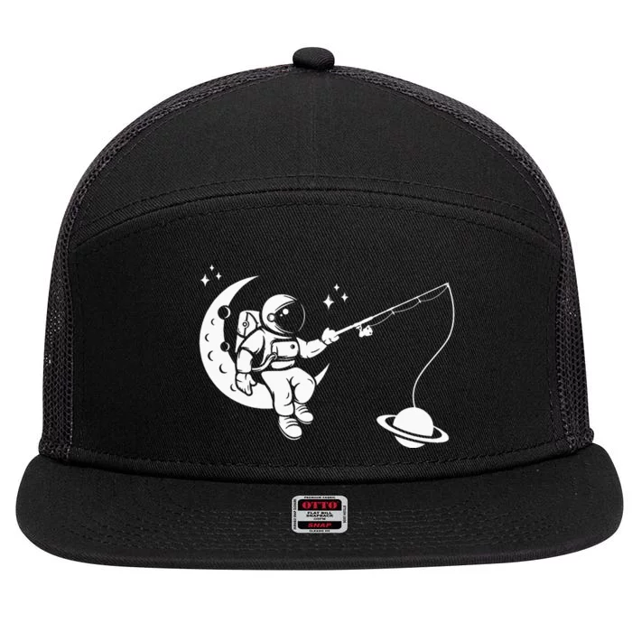 Astronaut Moon Planets Astronomy Space Ship Gift 7 Panel Mesh Trucker Snapback Hat