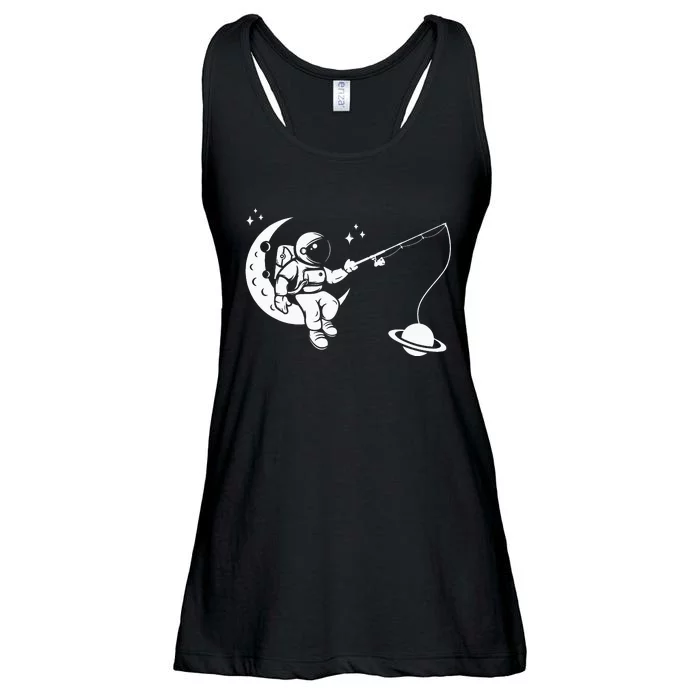 Astronaut Moon Planets Astronomy Space Ship Gift Ladies Essential Flowy Tank