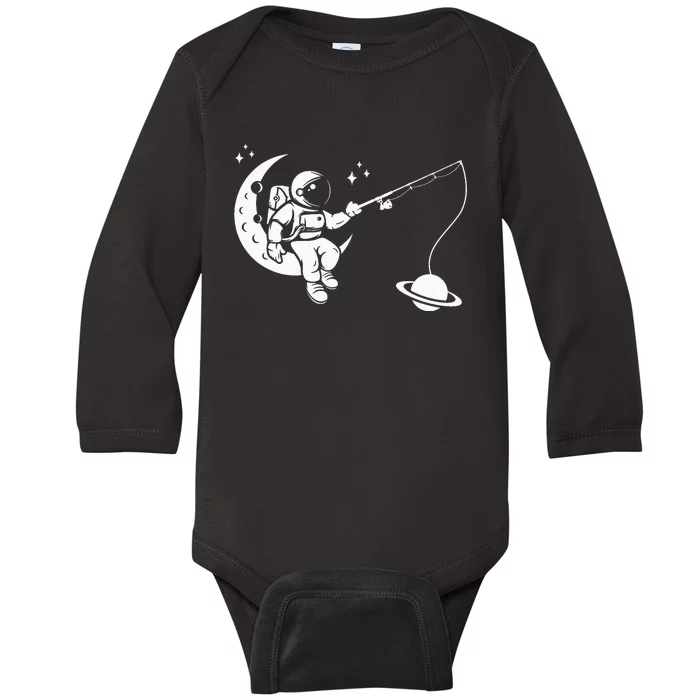 Astronaut Moon Planets Astronomy Space Ship Gift Baby Long Sleeve Bodysuit