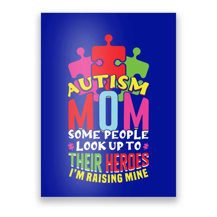 Autism Mom Proud Mama Puzzle April Blue Autism Awareness Gift Poster