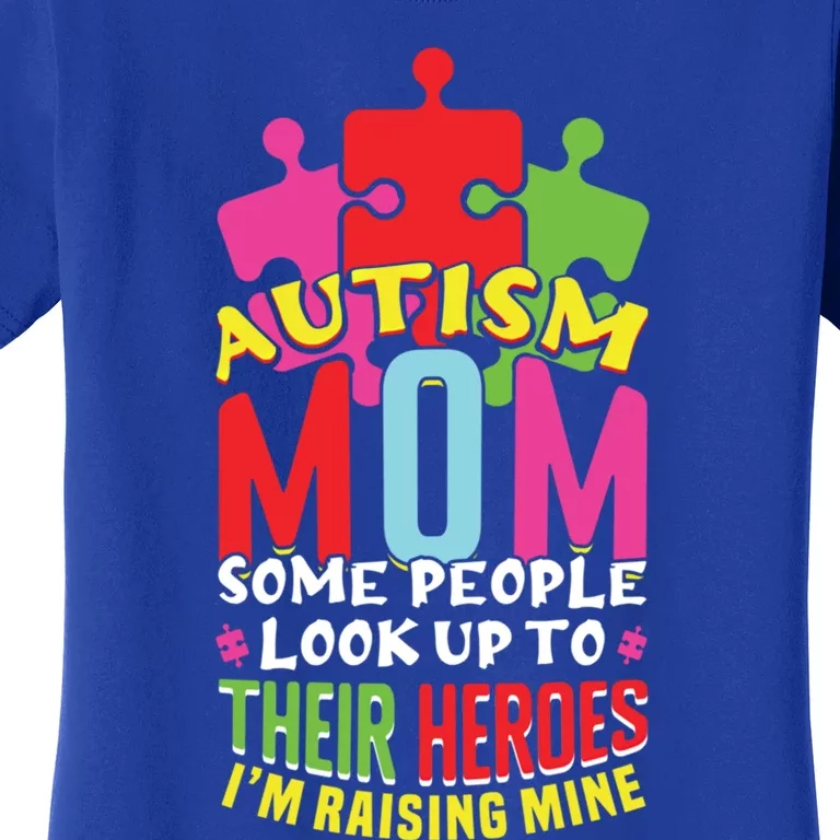 Autism Mom Proud Mama Puzzle April Blue Autism Awareness Gift Women's T-Shirt