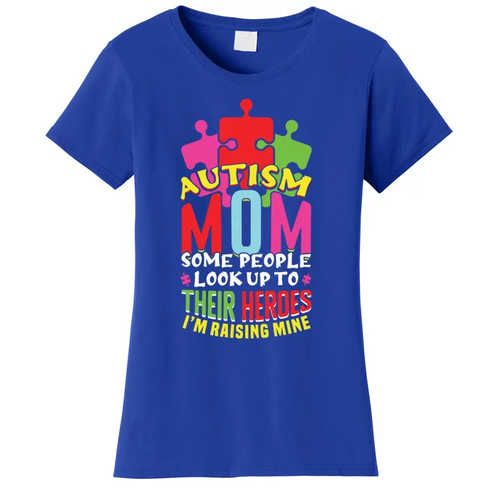 Autism Mom Proud Mama Puzzle April Blue Autism Awareness Gift Women's T-Shirt