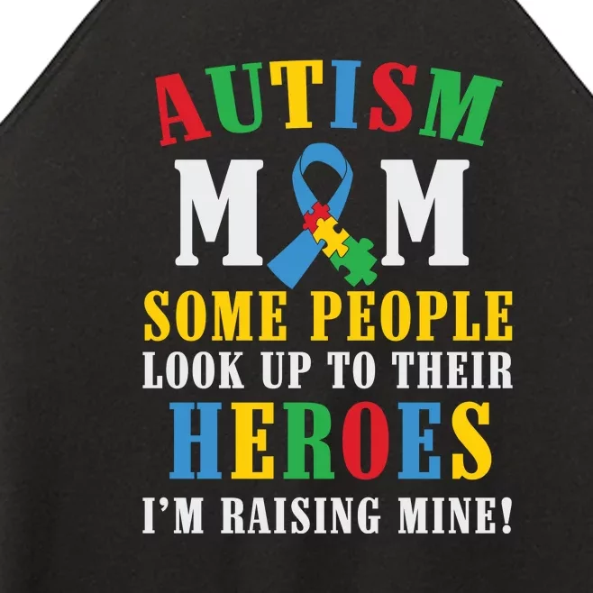 Autism Mom Puzzle Ribbon Son Mother's Day Autism Awareness Women’s Perfect Tri Rocker Tank