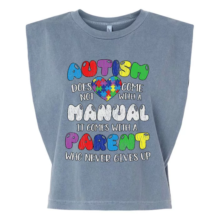 Autism Manual Parents Mom Dad Autistic Autism Awareness Garment-Dyed Women's Muscle Tee