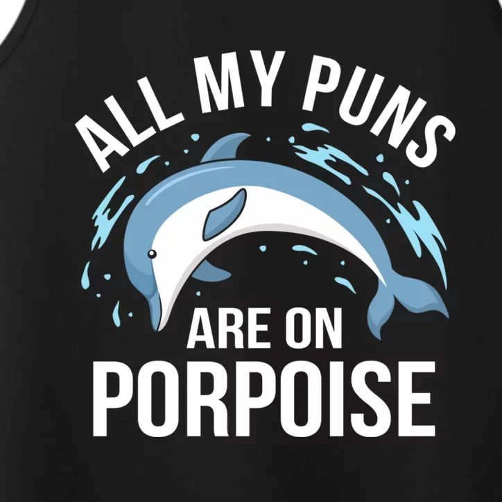 All My Puns Are On Porpoise Dolphin Sea Graphic Meaningful Gift Performance Tank