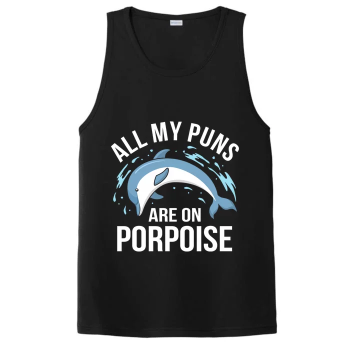 All My Puns Are On Porpoise Dolphin Sea Graphic Meaningful Gift Performance Tank