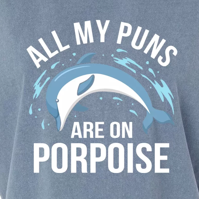 All My Puns Are On Porpoise Dolphin Sea Graphic Meaningful Gift Garment-Dyed Women's Muscle Tee