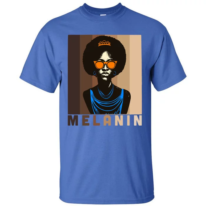 Afro Melanin Queen Cute Gift African American 'S Black Pride Gift Tall T-Shirt