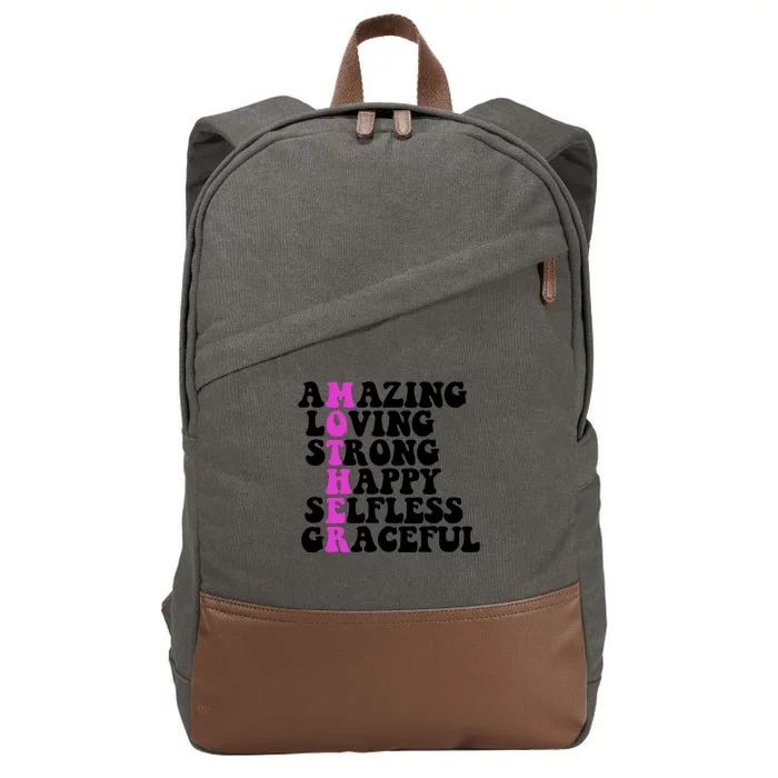 Amazing Mother Quote Cute Gift Cotton Canvas Backpack