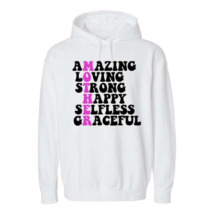 Amazing Mother Quote Cute Gift Garment-Dyed Fleece Hoodie